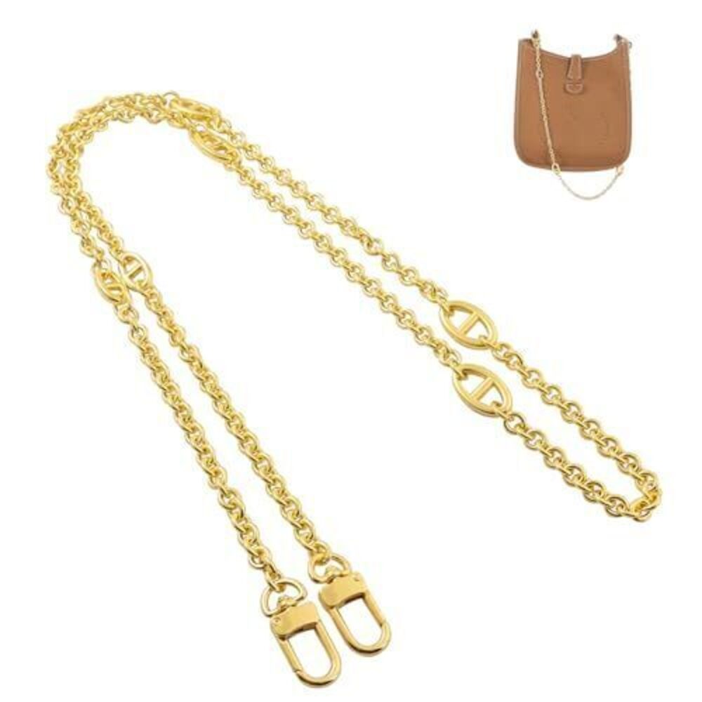 7165 Luxury Solid Brass Chain Strap Replacement for Mini Evelyne, 18K Gold